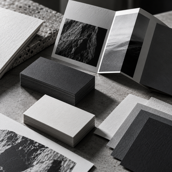 Printed business cards and brochures